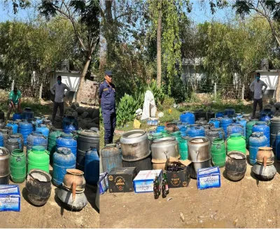 धनगढीमा १५ हजारको घरेलु मदिरासहित मदिरा बनाउने सामाग्री बरामद